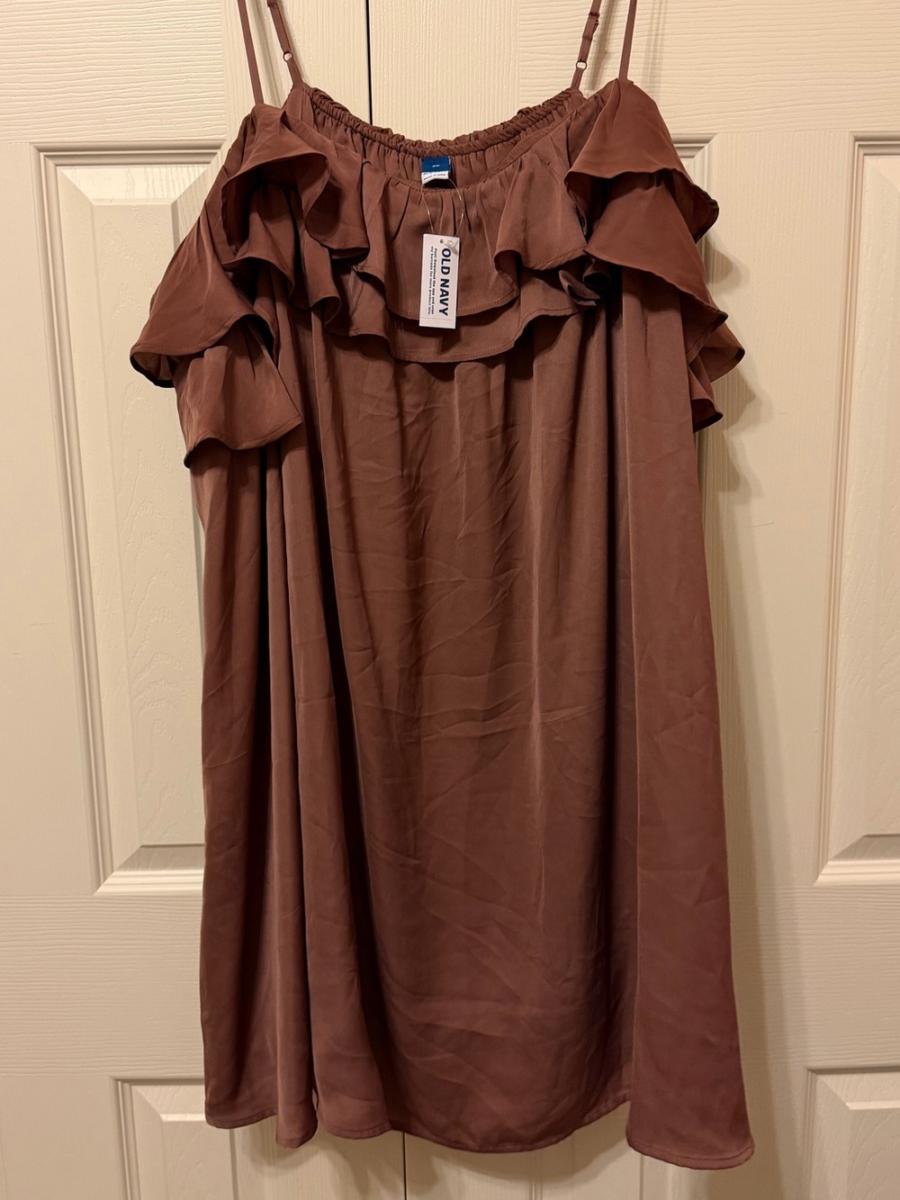 Plus Size Old Navy Brown Ruffle Mini Dress